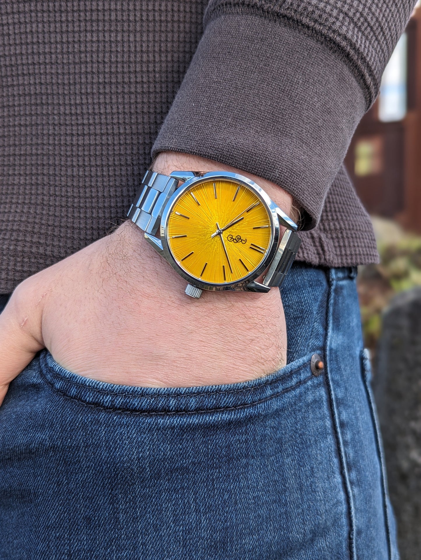 wristwatch Yellow Sunburst Watch
