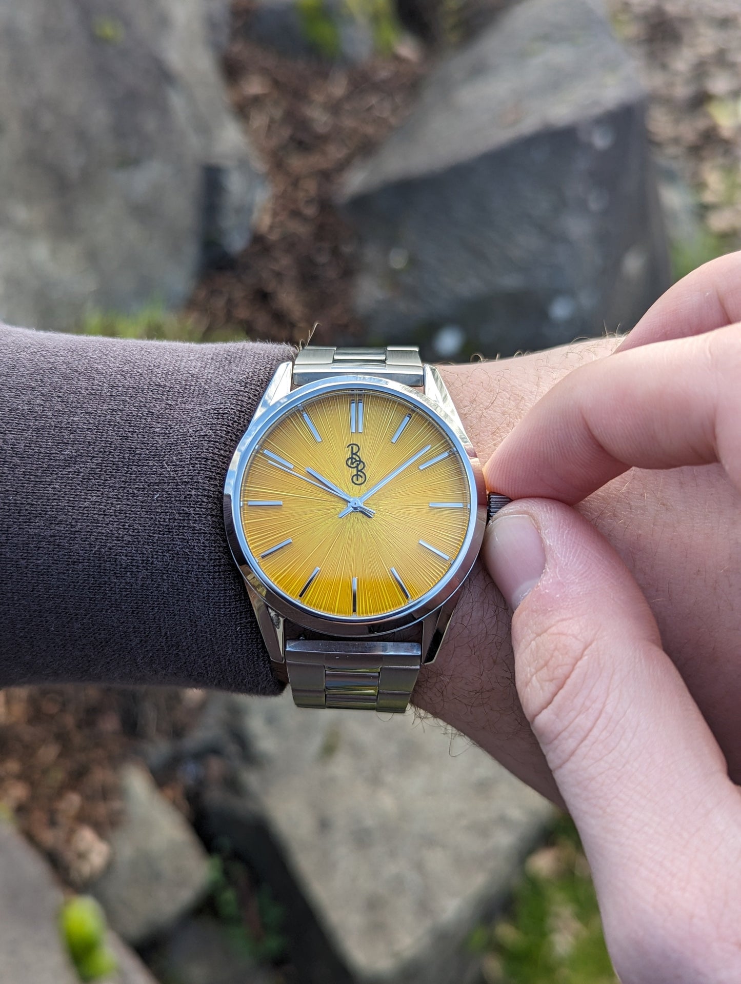 wristwatch Yellow Sunburst Watch