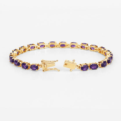 7.98 Carat Genuine Amethyst .925 Sterling Silver Bracelet