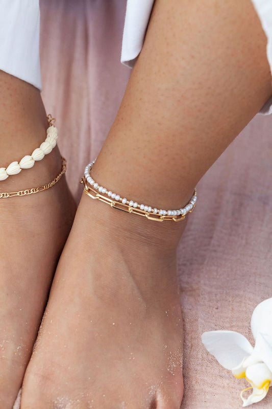 Sale - Chunky Gold Paperclip Chain Anklet - Hie