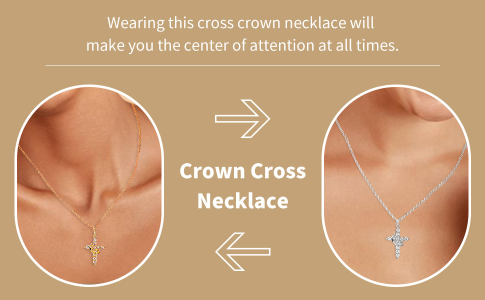 Crown Cross Necklace for Women Ideal Faith-Inspired Jewelry Gift for Every Occasion