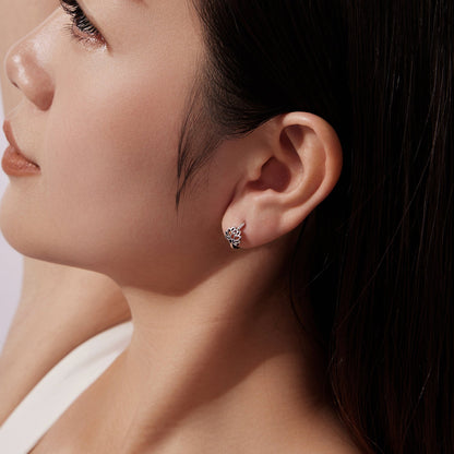 925 Sterling Silver Oxidized Silver Earrings 1.3x0.8cm for Women