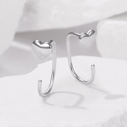925 Silver White Gold Plated 1.4cm Brass Earrings for Women