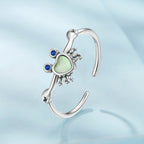 925 Sterling Silver Moonstone and Synthetic Spinel Ring for Women
