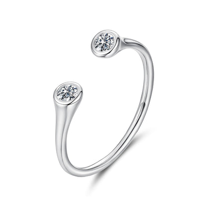 925 Sterling Silver Moissanite Ring Size E