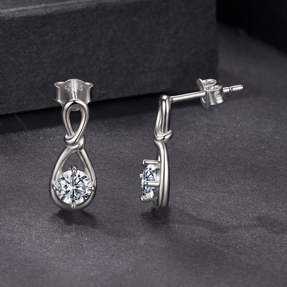 925 Sterling Silver 0.5 Carat Moissanite Earrings for Women