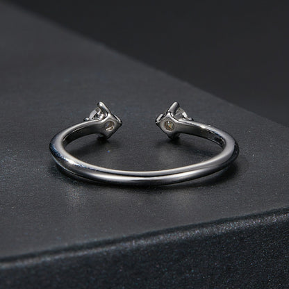 925 Sterling Silver Moissanite Ring Size E for Women
