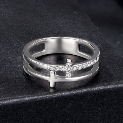 925 Sterling Silver Moissanite Engagement Ring for Women Size 6