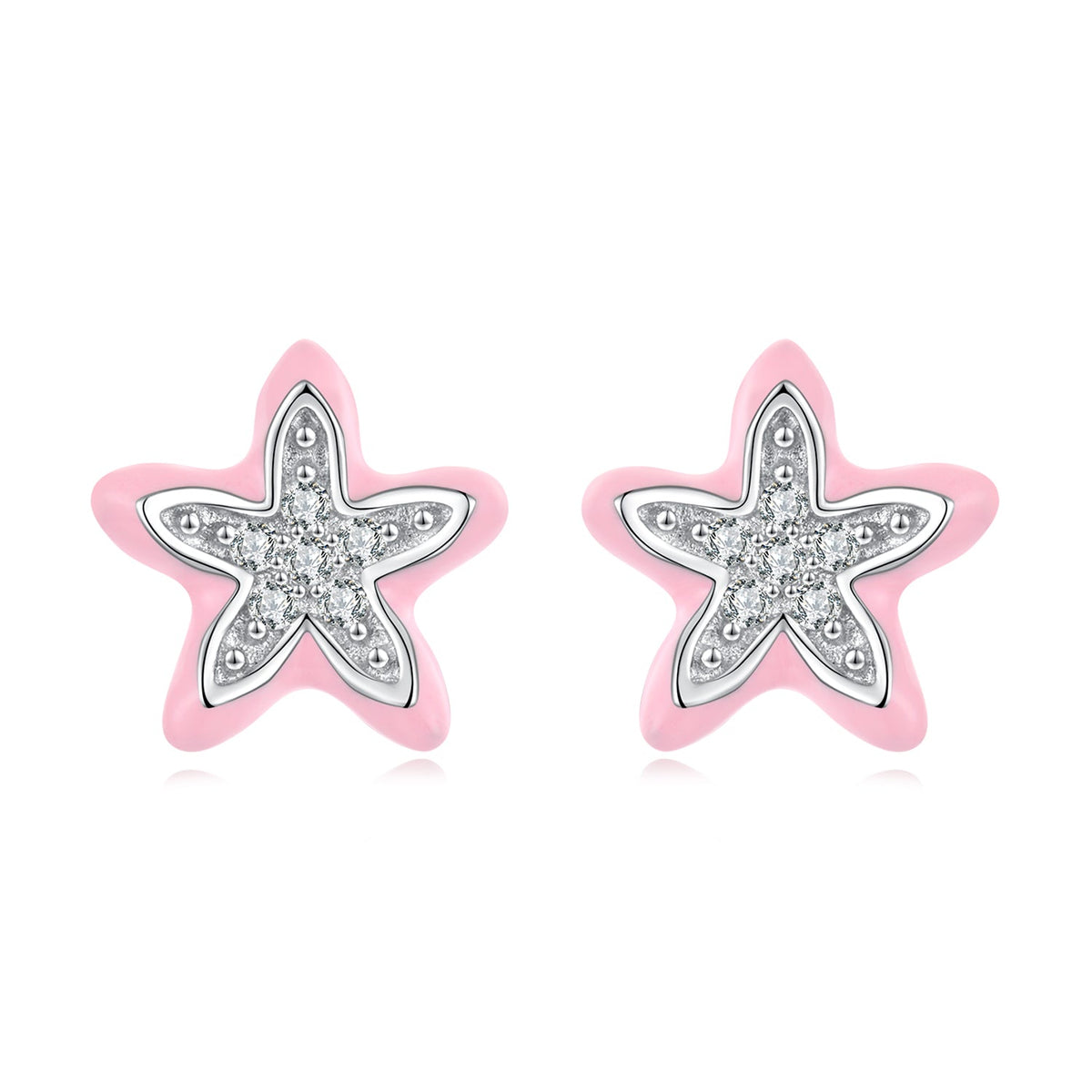 925 Sterling Silver Enamel CZ Earrings for Women