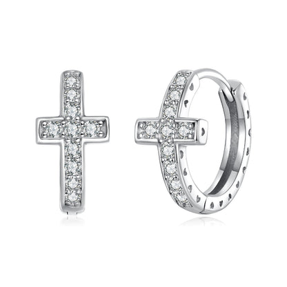 925 Sterling Silver Moissanite Earrings 1.3cm for Women