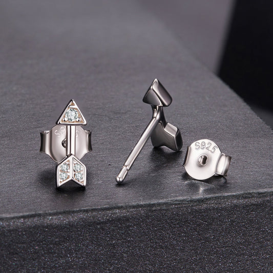 925 Sterling Silver 0.08ct and 0.12ct Moissanite Earrings in White Gold for Women