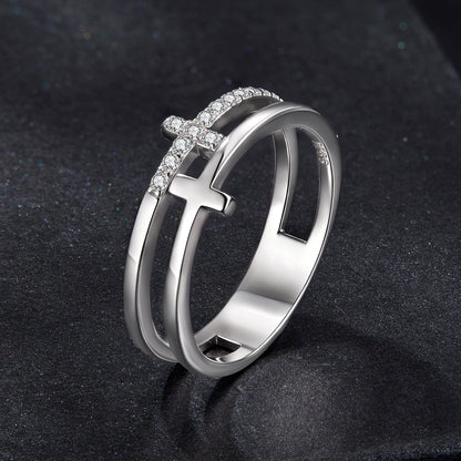 925 Sterling Silver Moissanite Engagement Ring for Women Size 6