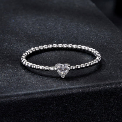 925 Sterling Silver Moissanite Ring Size 6 Plated White Gold
