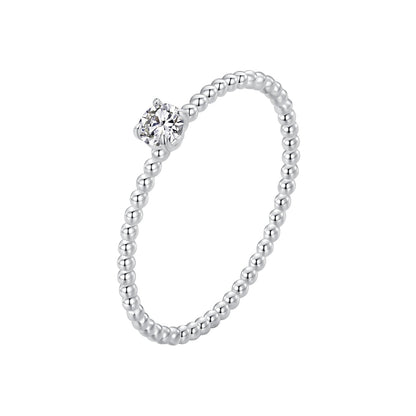 925 Sterling Silver 3mm Moissanite Ring for Women - Size 6