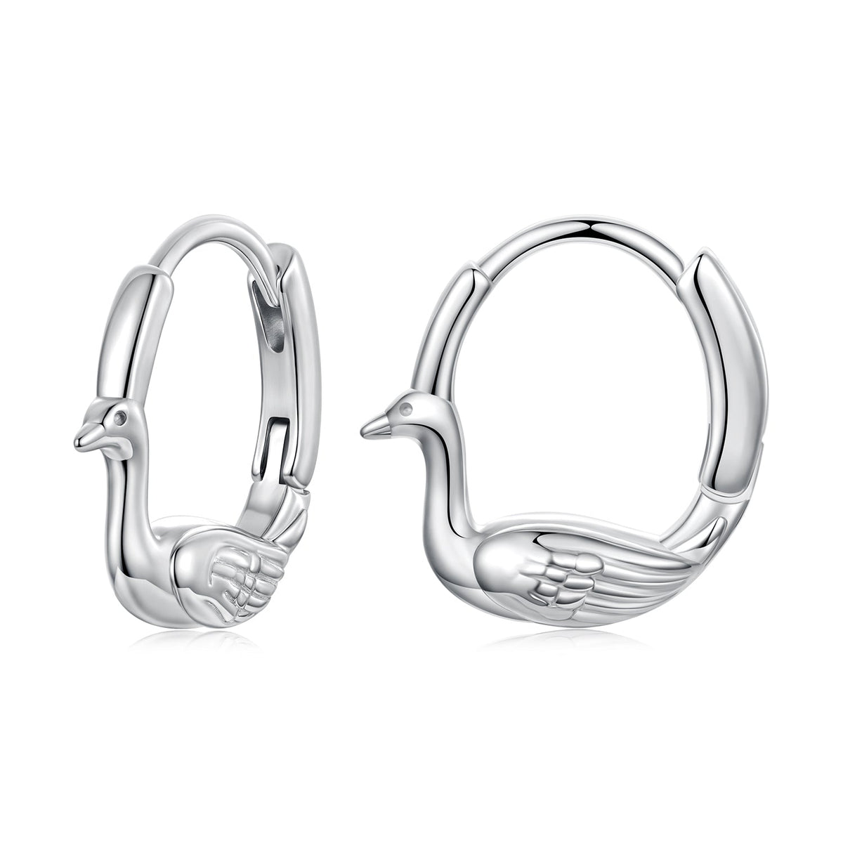 925 Sterling Silver Plated White Gold Hoop Earrings for Women