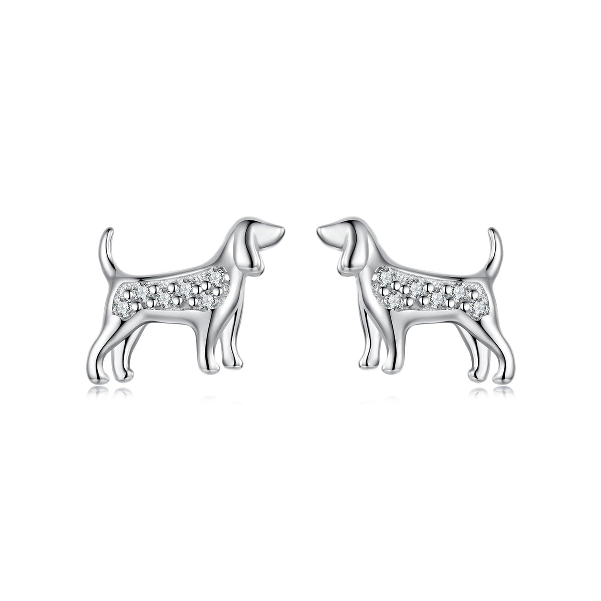 925 Sterling Silver Pavé Set CZ White Gold Plated Earrings for Women