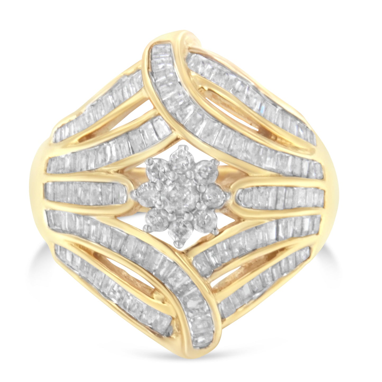 10K Yellow Gold Diamond Ring (1 Cttw, I-J Color, I2-I3 Clarity) - Size 7