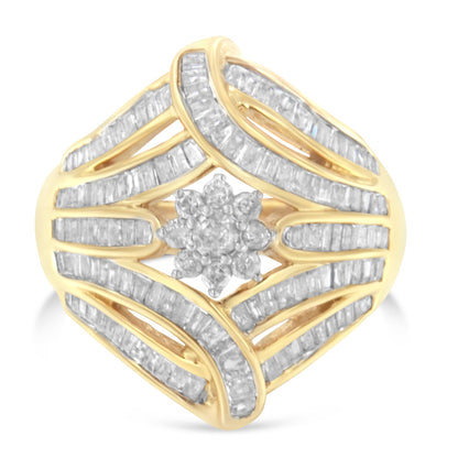 10K Yellow Gold Diamond Ring (1 Cttw, I-J Color, I2-I3 Clarity) - Size 7