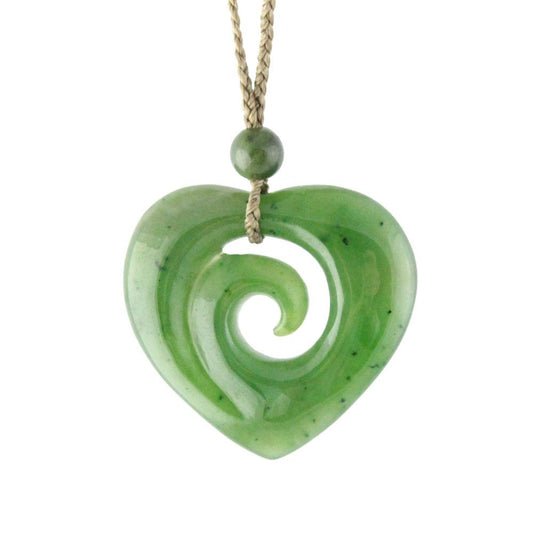 Charms & Pendants jewelry Jade Pendant, Koru-Heart - HNW-2890