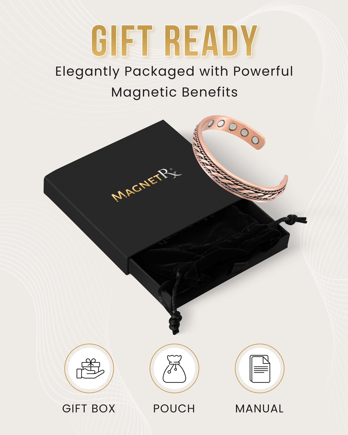 Women’s Inlay Copper Wire Magnetic Therapy Bracelet Bangle