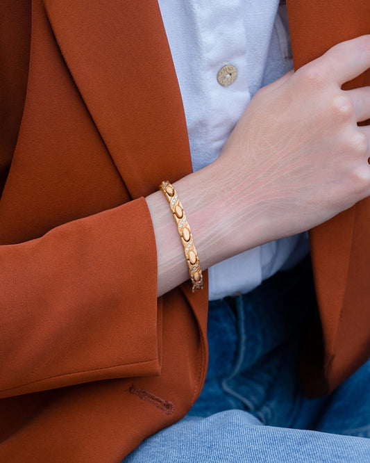 Women's Ultra Strength Magnetic Bracelet Crystal XO (Rose Gold)