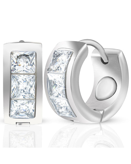 Crystal Magnetic Therapy Earrings for Women (Silver)