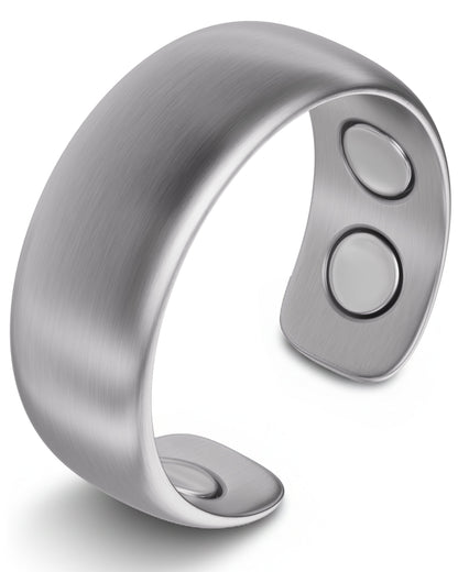 Magnetic Therapy Ring (Brushed Silver)