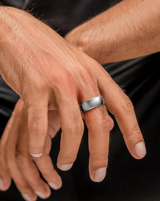 Magnetic Therapy Ring (Polished Silver)