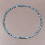 33.24 Carat Genuine Blue Diamond 14K White Gold Necklace