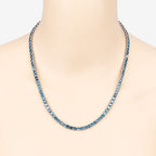 33.24 Carat Genuine Blue Diamond 14K White Gold Necklace