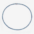 33.24 Carat Genuine Blue Diamond 14K White Gold Necklace