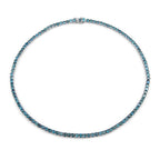 33.24 Carat Genuine Blue Diamond 14K White Gold Necklace