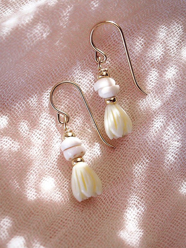 Pikake Puka Drop Earrings - Kēhau
