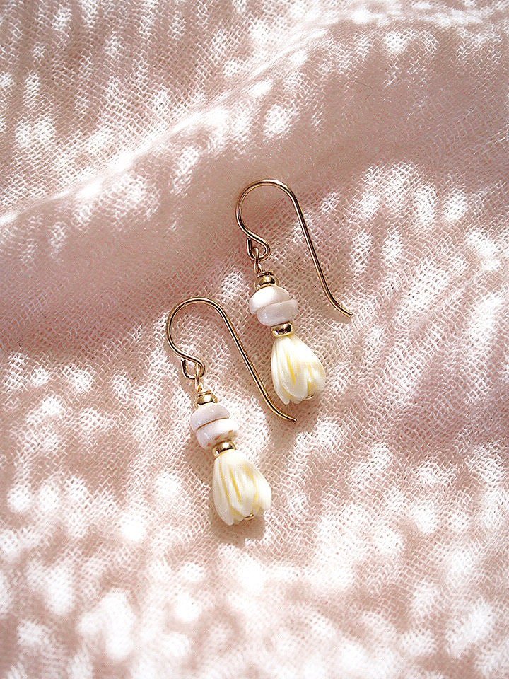 Pikake Puka Drop Earrings - Kēhau