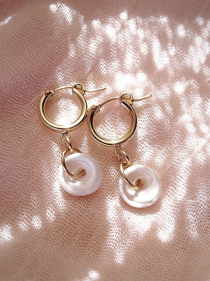 Puka Shell Hoop Earrings - Kahale