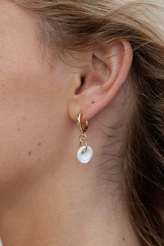 Puka Shell Hoop Earrings - Kahale