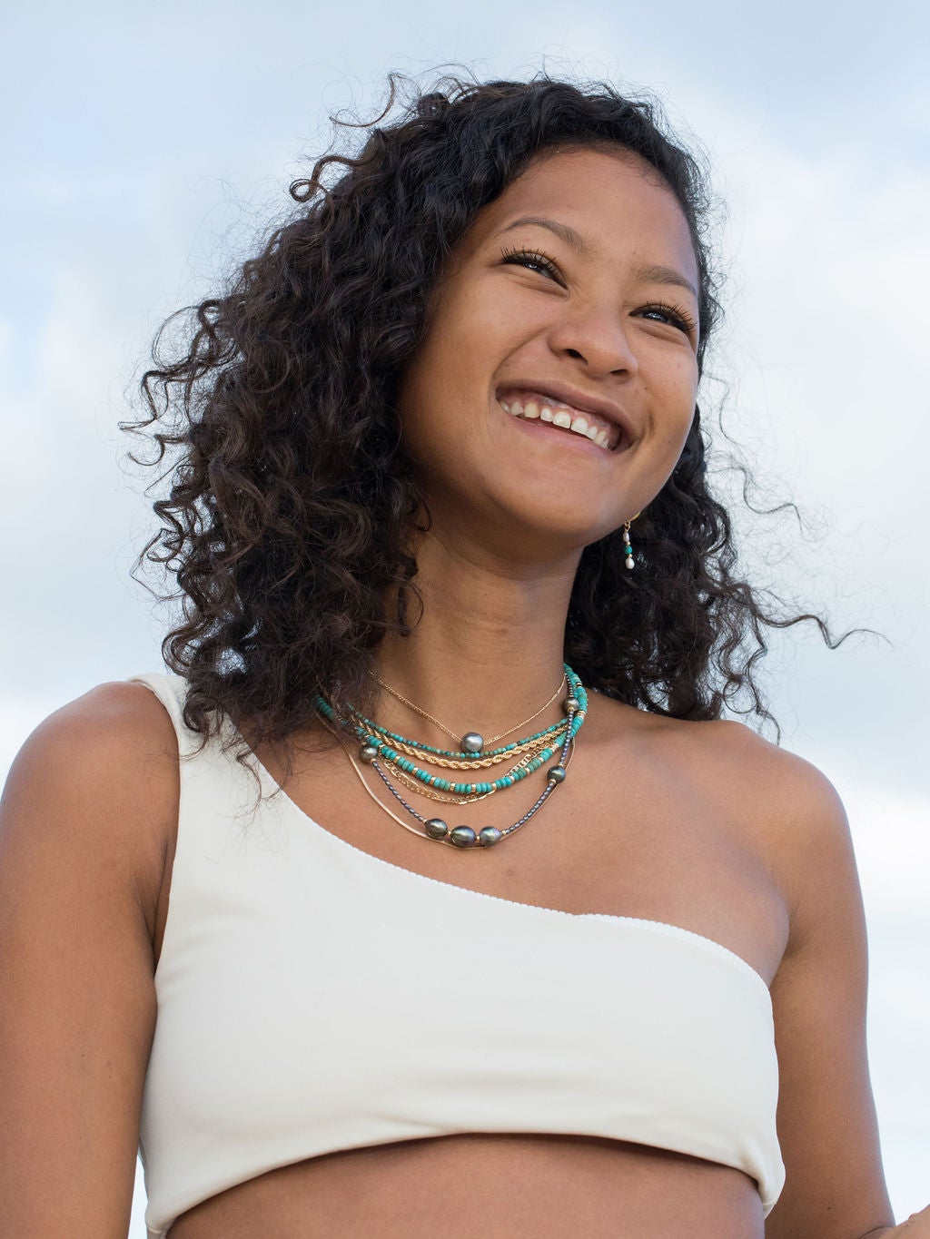 Gold Single Floating Tahitian Pearl Necklace - Miliani