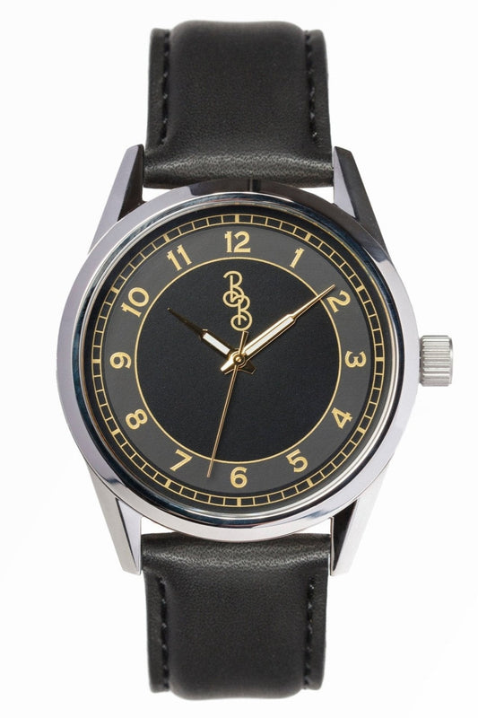 wristwatch Black and Gold Classic Watch