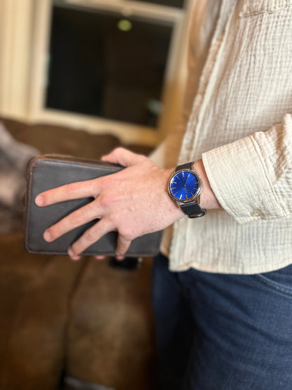 wristwatch Blue Sunburst Watch