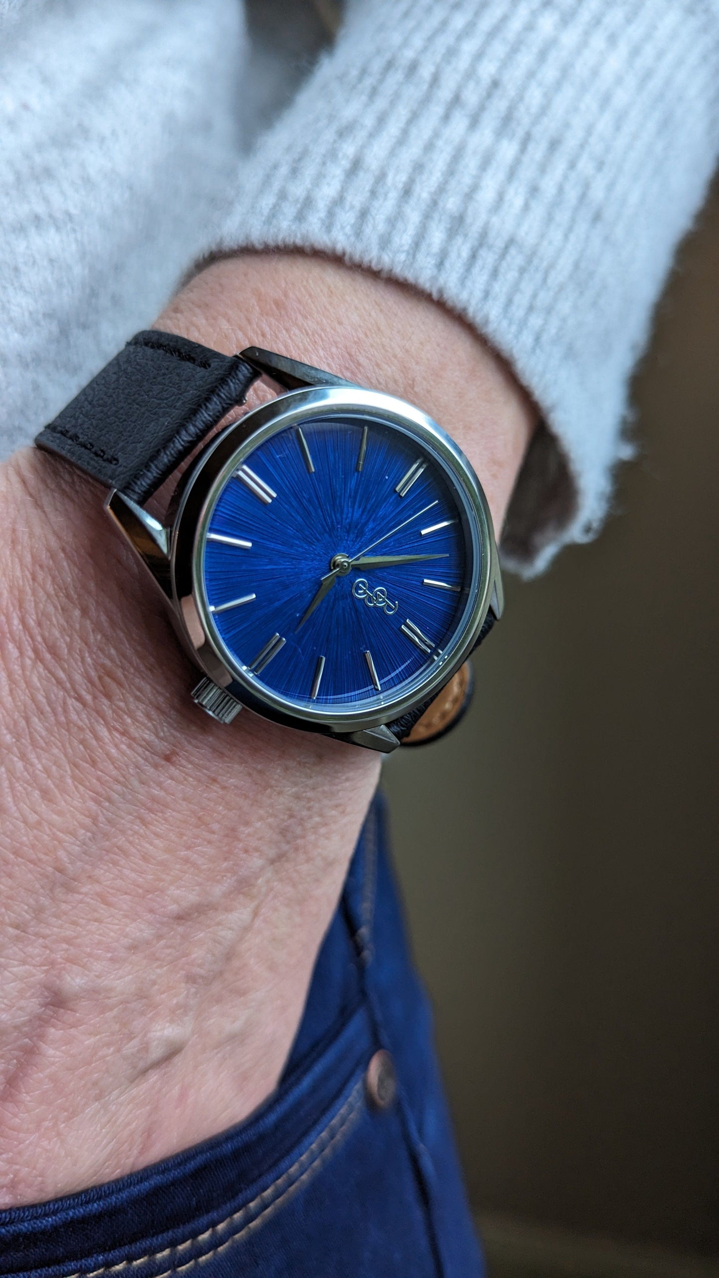 wristwatch Blue Sunburst Watch