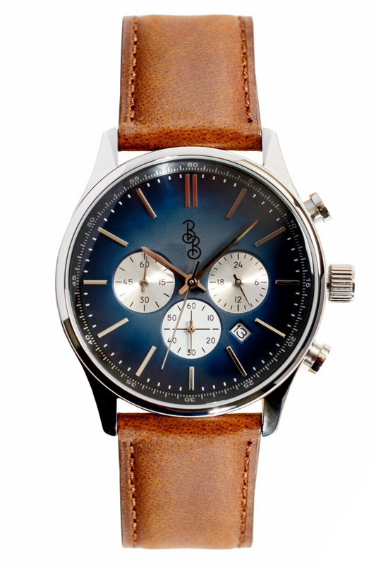 wristwatch Blue Retro Chronograph