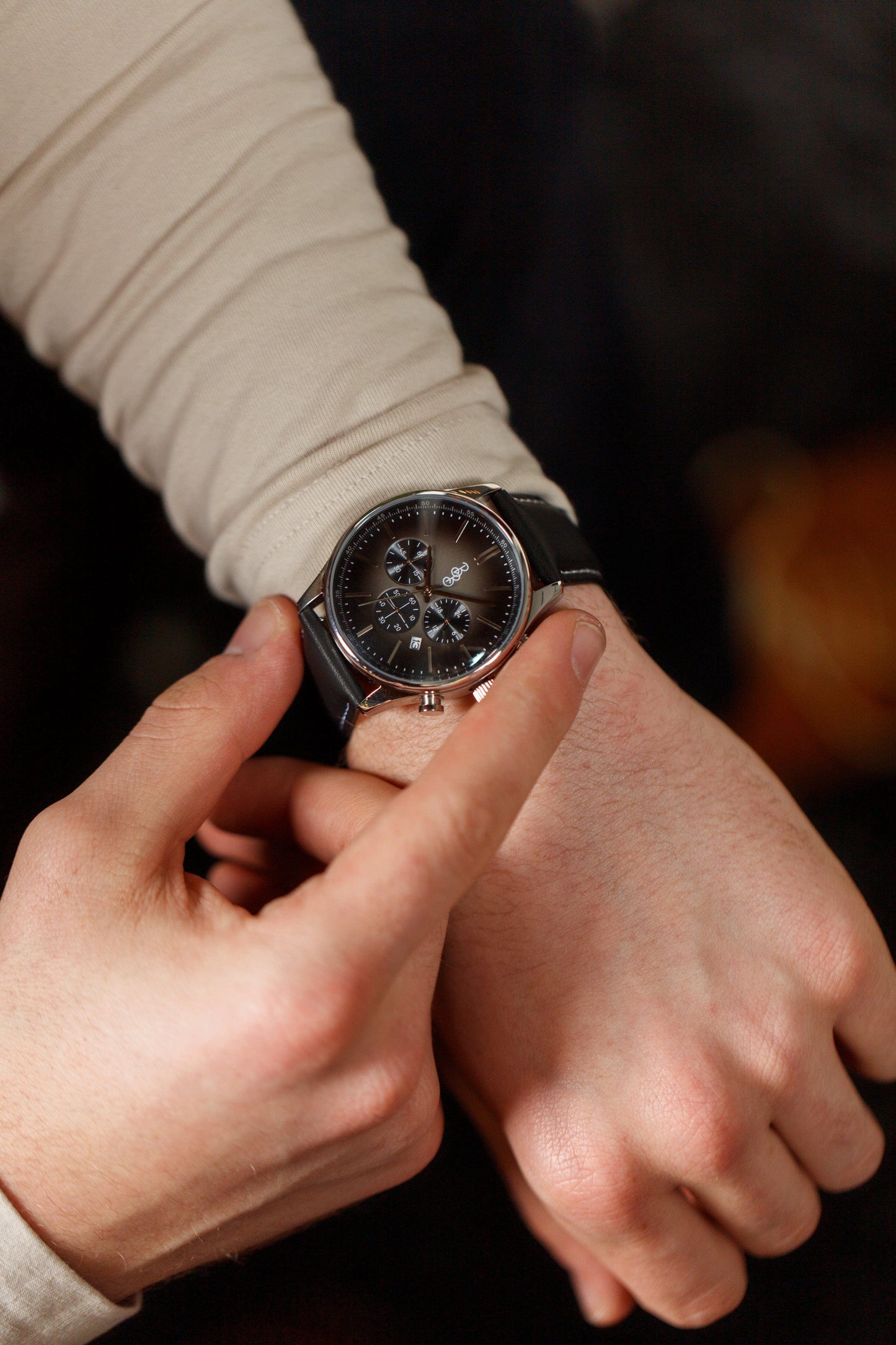 wristwatch Gray Retro Chronograph