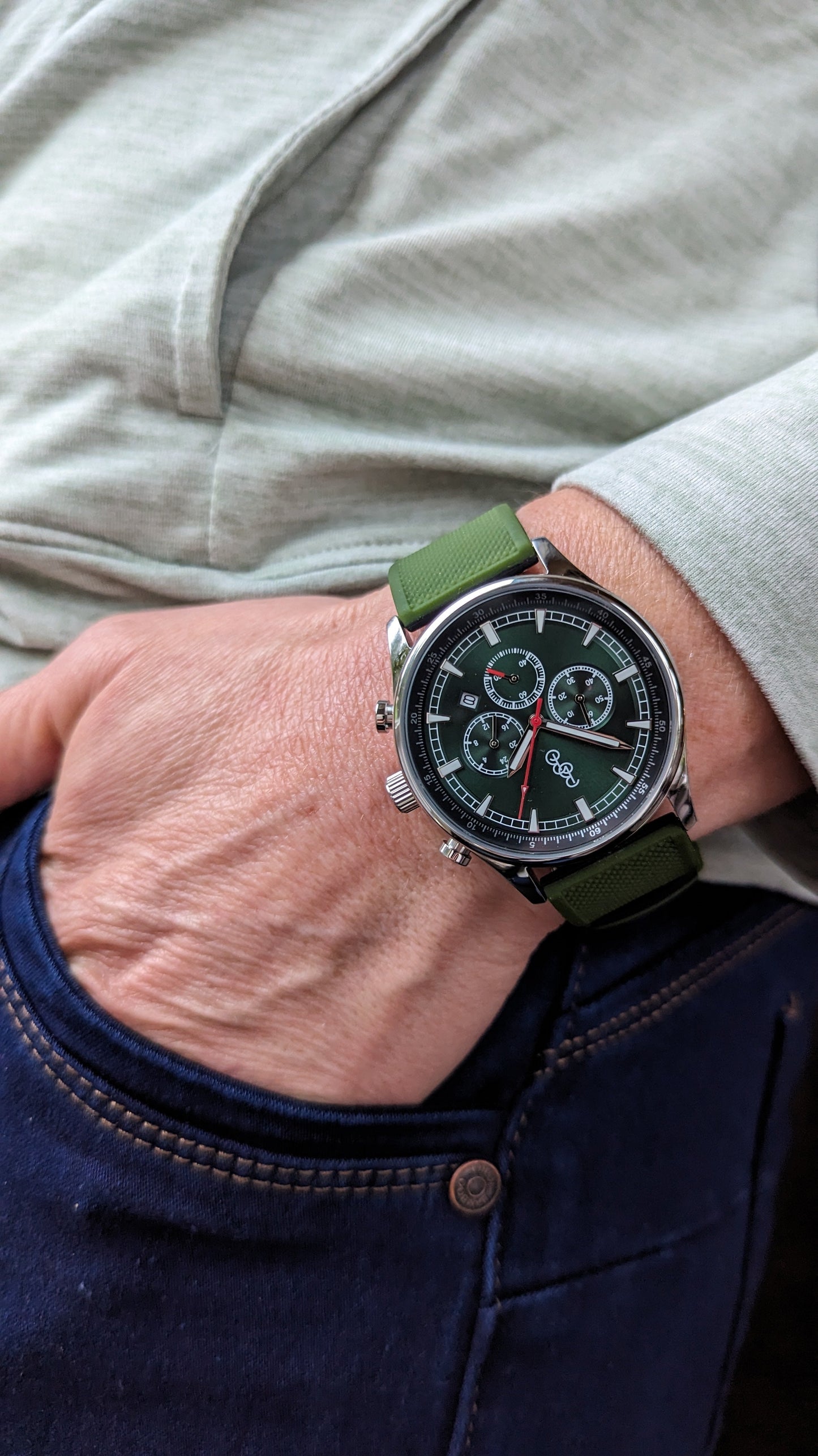 wristwatch Green Sport Chronograph