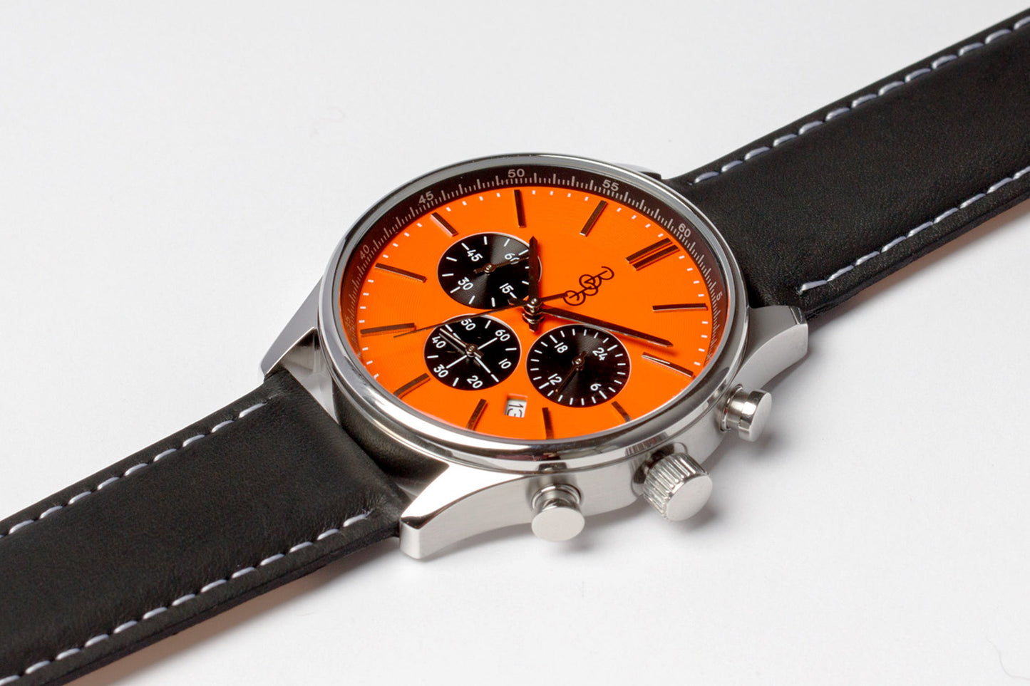 wristwatch Orange and Black Chronograph