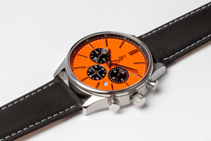 wristwatch Orange and Black Chronograph