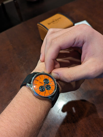 wristwatch Orange and Black Chronograph