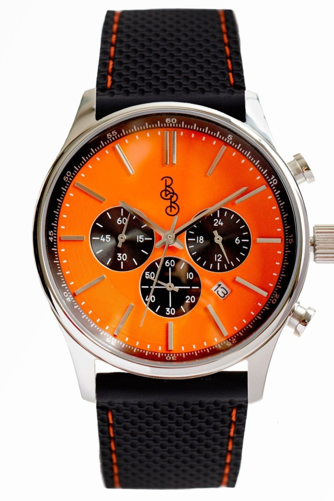 wristwatch Orange and Black Chronograph