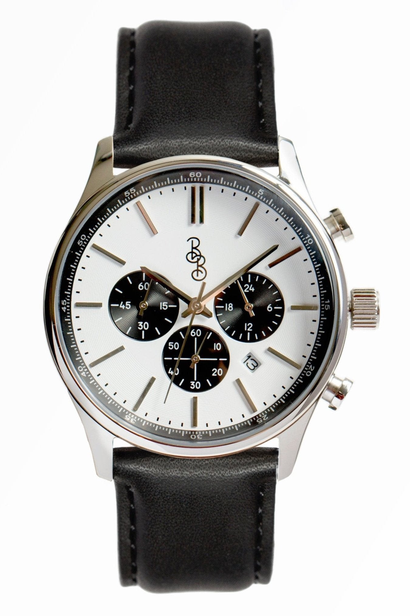 wristwatch White and Black Chronograph