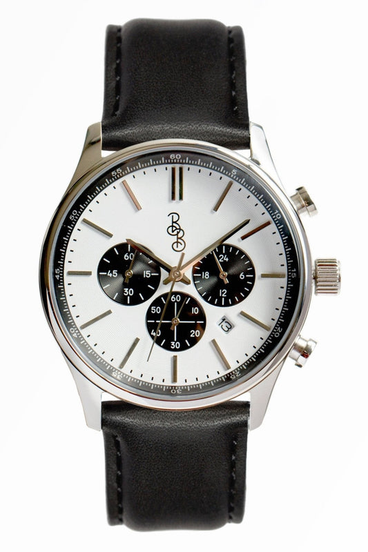wristwatch White and Black Chronograph