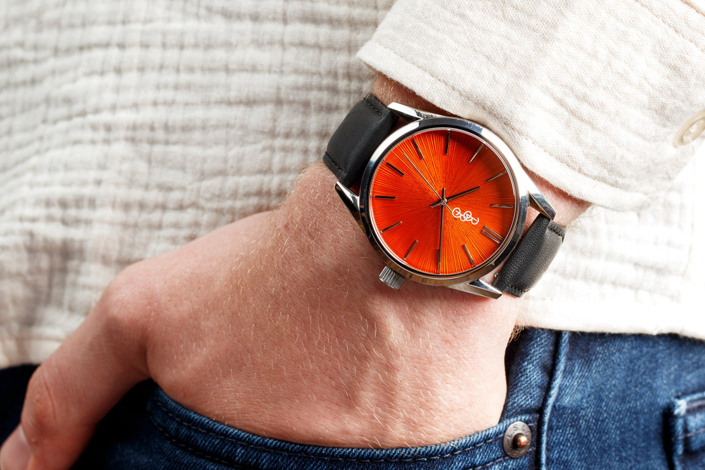 wristwatch Orange Sunburst Watch